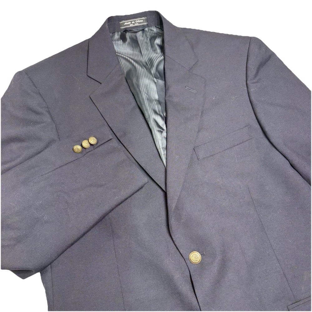 Saddlebred Performance Men's 42R Classic Navy Blue Wool Blazer Bronze Buttons